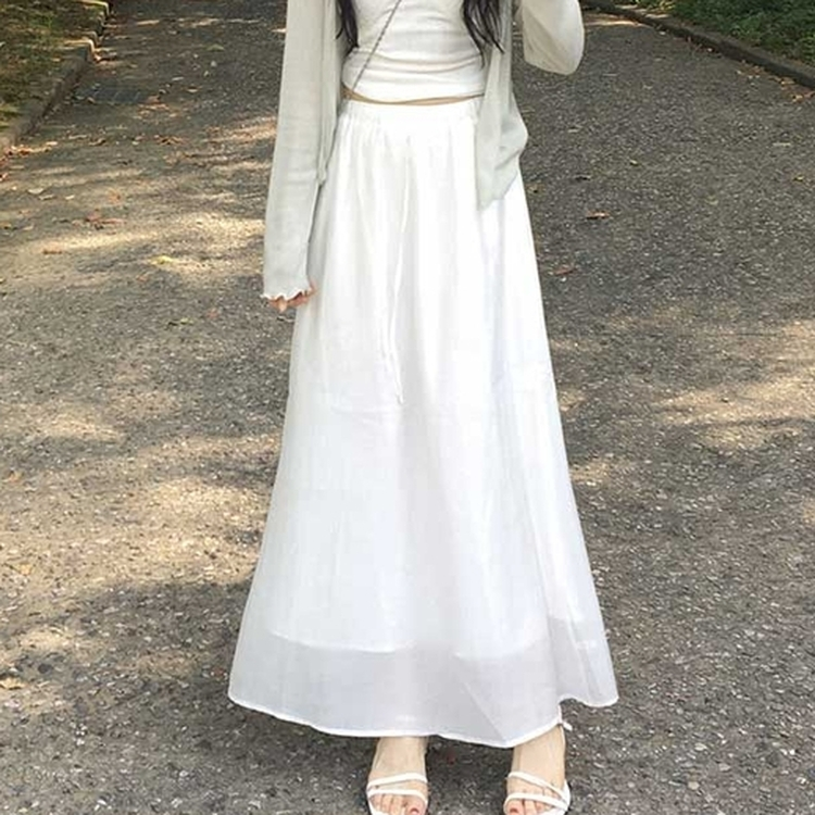 クラシックシフォンロングスカート IVORY