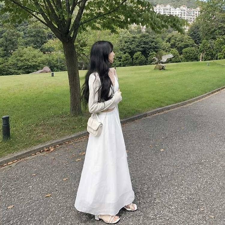 クラシックシフォンロングスカート IVORY
