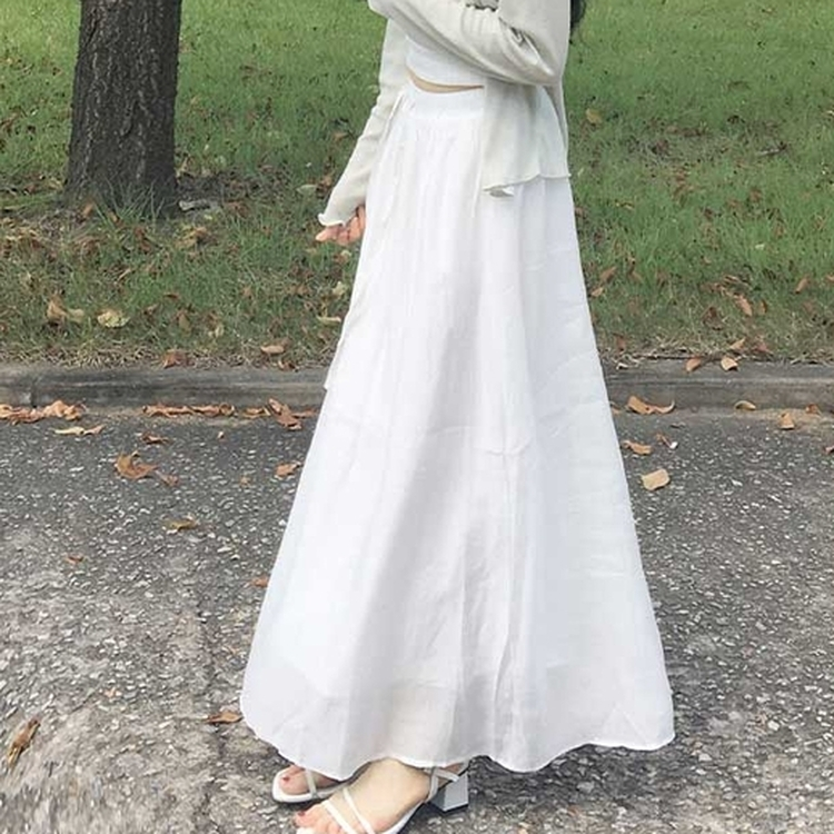クラシックシフォンロングスカート IVORY