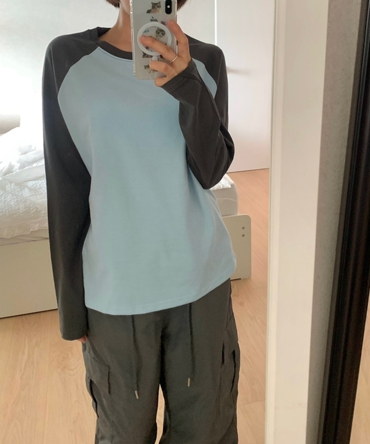 オーバーサイズラグランTシャツ(5color) SKY BLUE