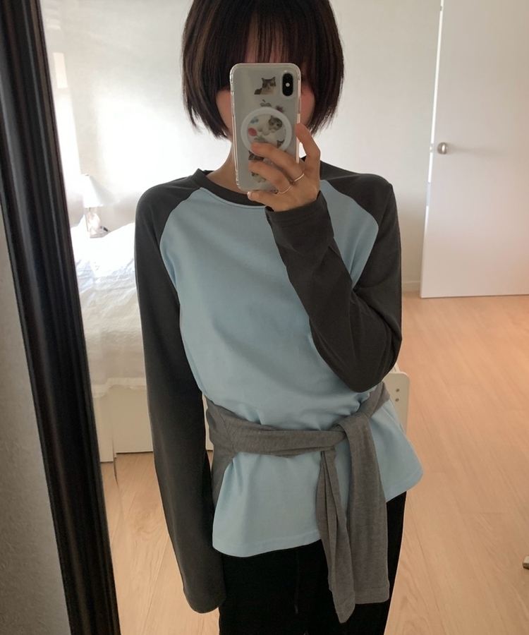オーバーサイズラグランTシャツ(5color) SKY BLUE