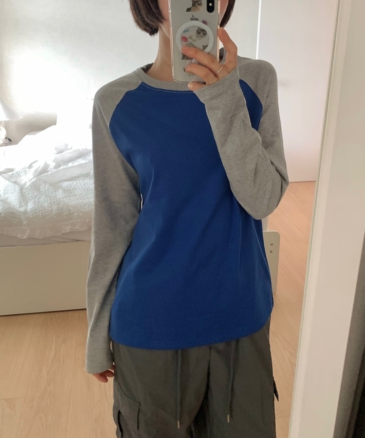 オーバーサイズラグランTシャツ(5color) COBALT BLUE
