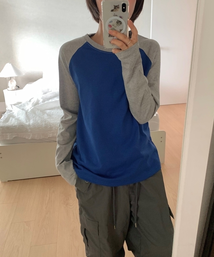 オーバーサイズラグランTシャツ(5color) COBALT BLUE