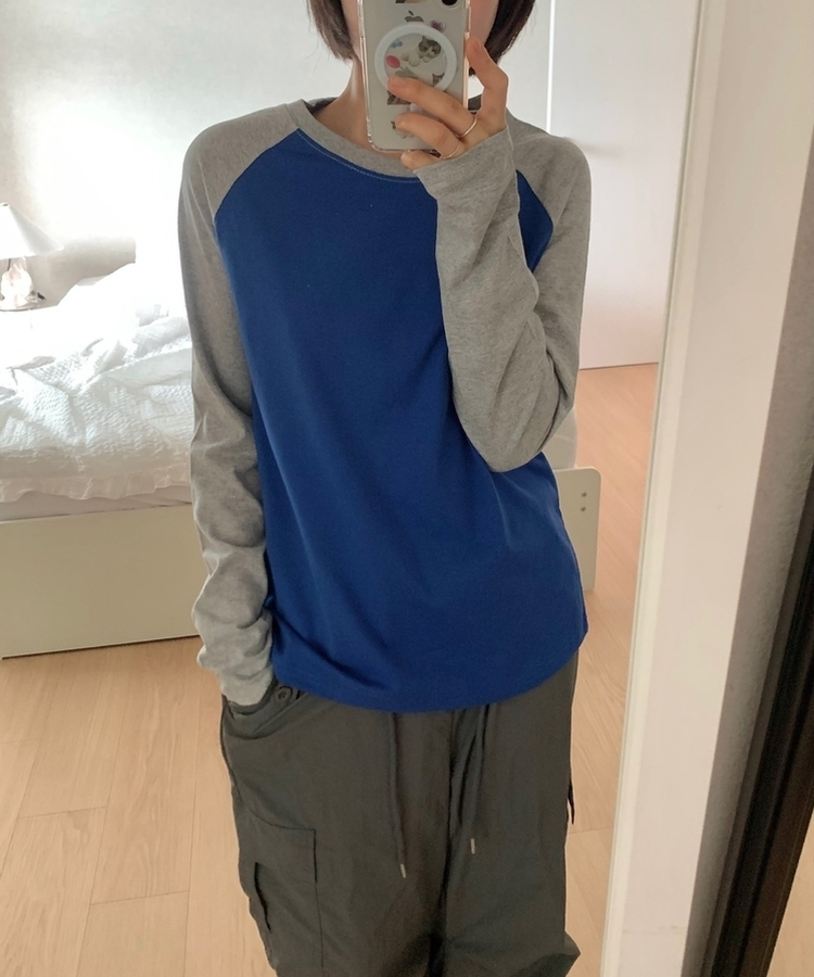 オーバーサイズラグランTシャツ(5color) COBALT BLUE