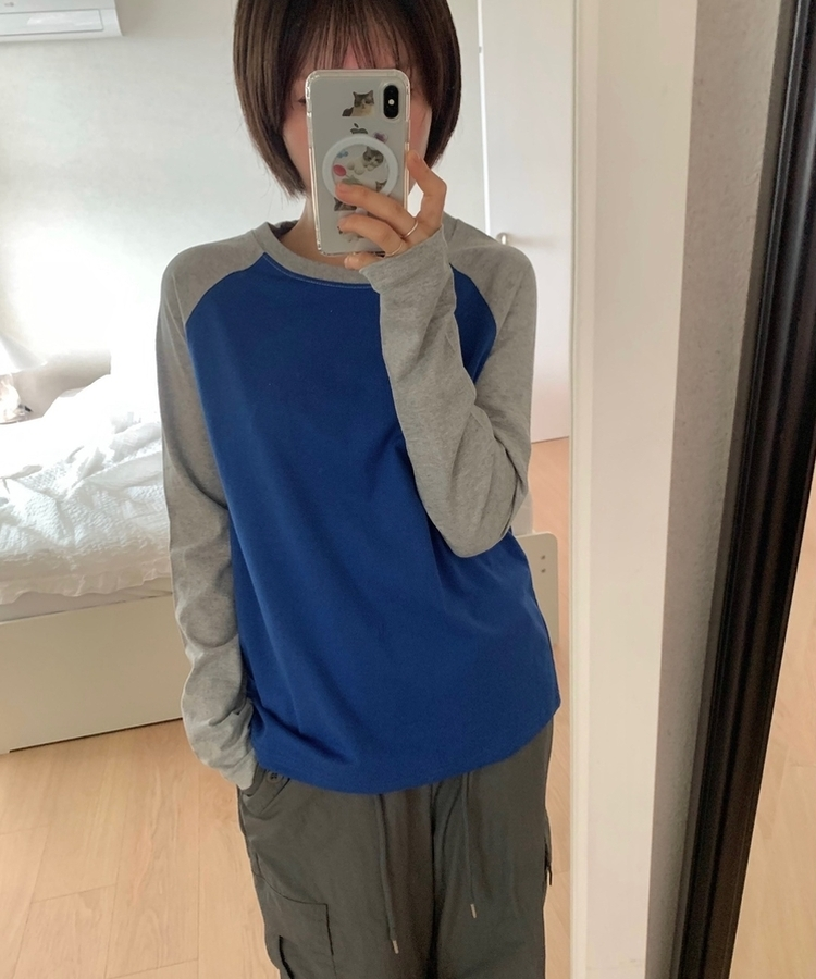 オーバーサイズラグランTシャツ(5color) COBALT BLUE