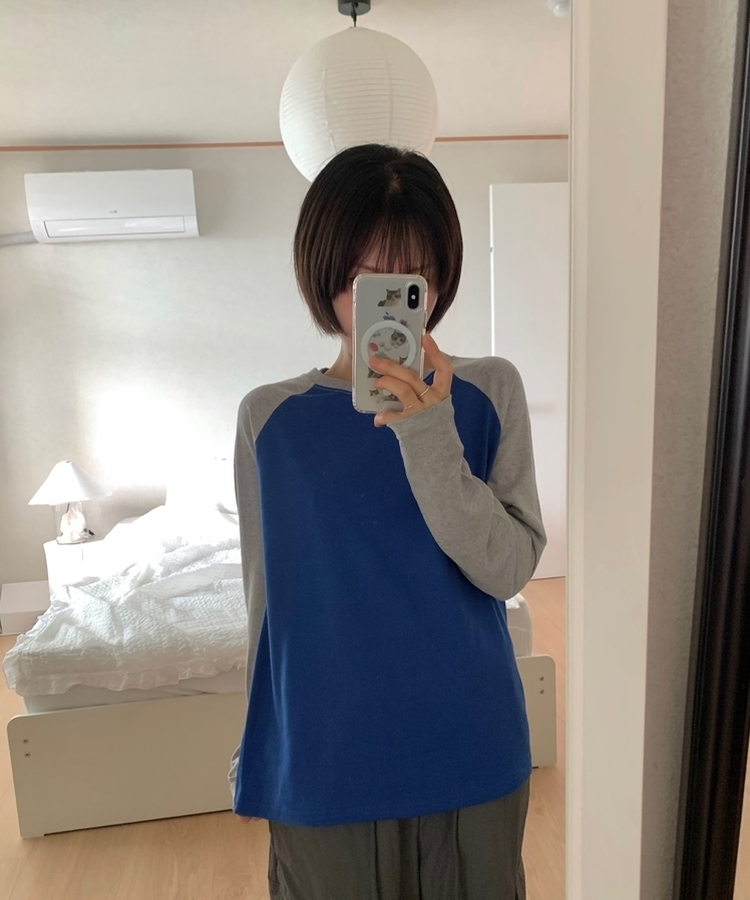 オーバーサイズラグランTシャツ(5color) COBALT BLUE