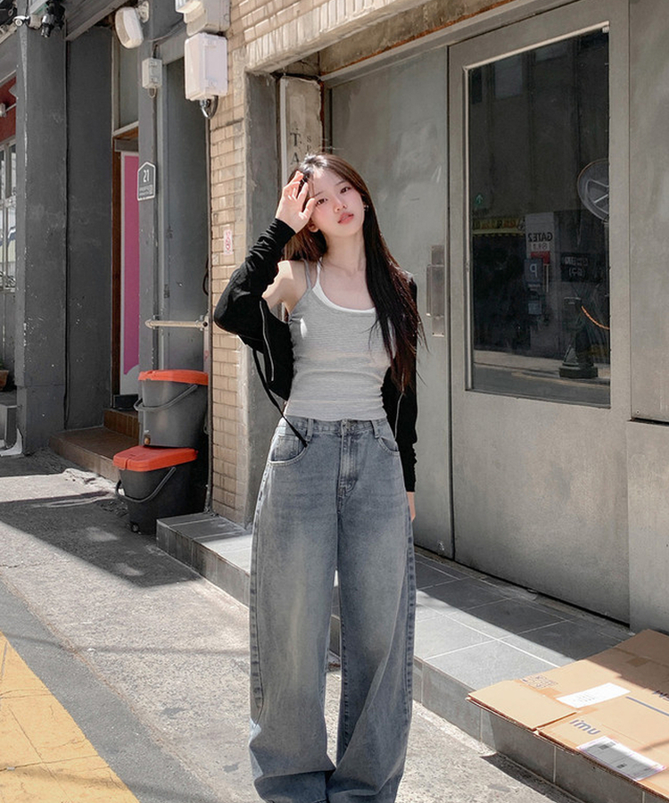 スリムフードジップアップTシャツ BLACK