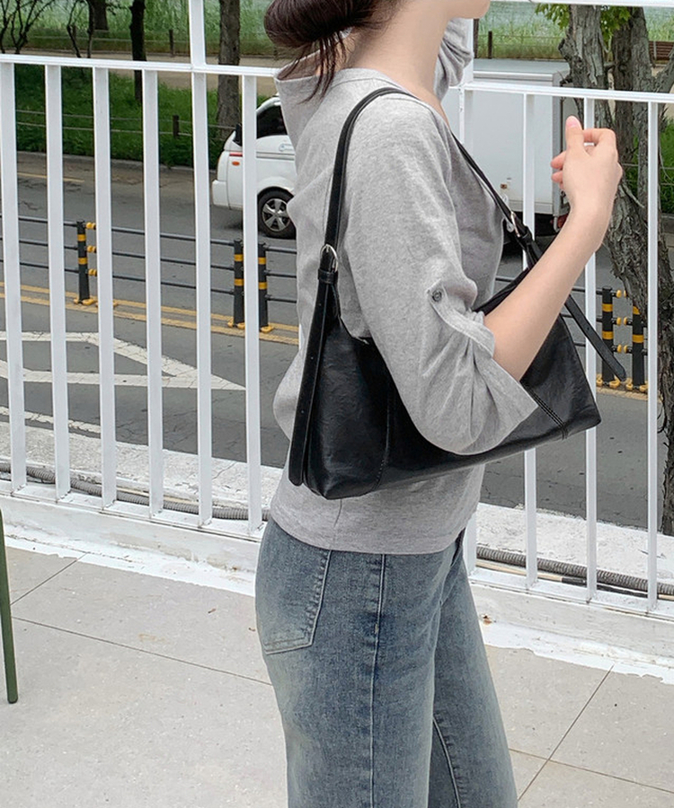 ボタンロールアップ七分袖Tシャツ(5color) GREY