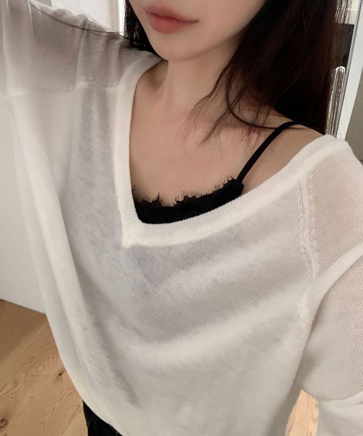 Vネックウールニット(6color) IVORY