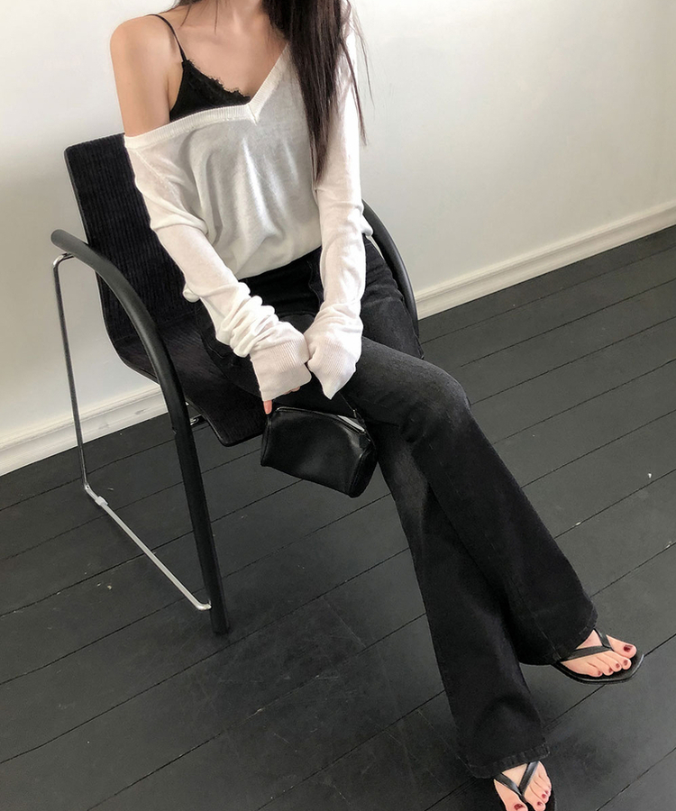 Vネックウールニット(6color) IVORY