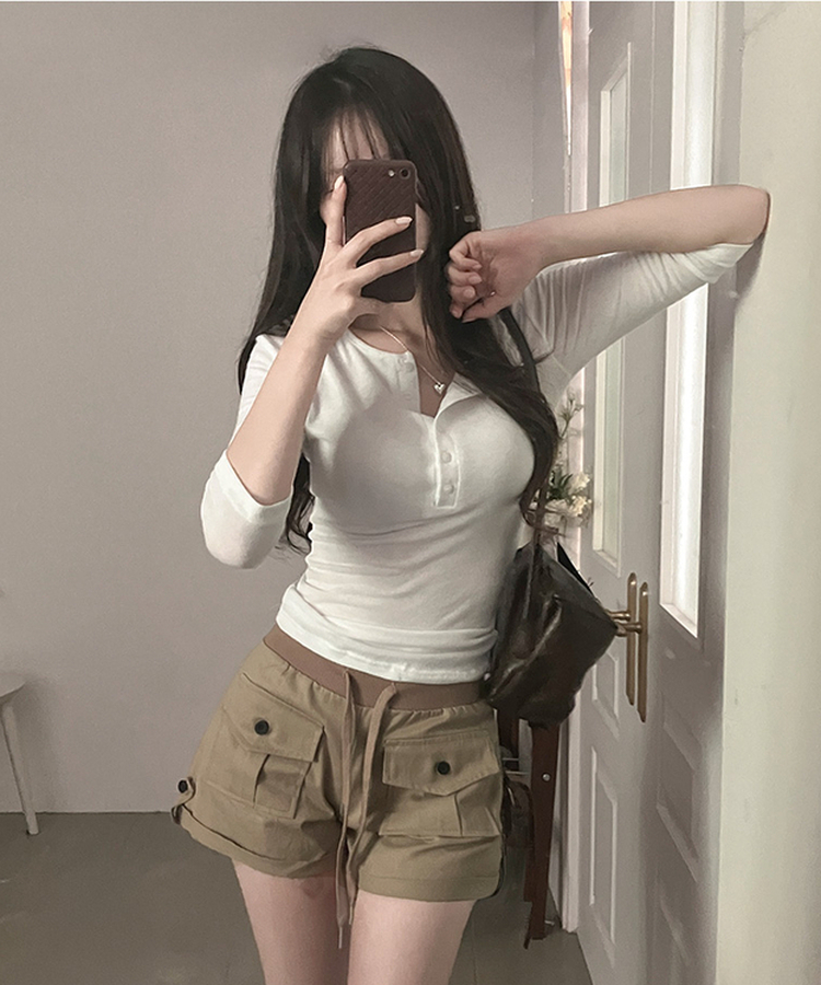 ロールアップカーゴショートパンツ BEIGE