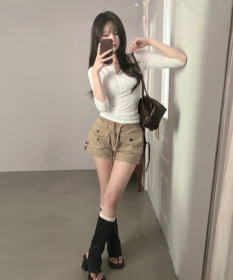 ロールアップカーゴショートパンツ BEIGE