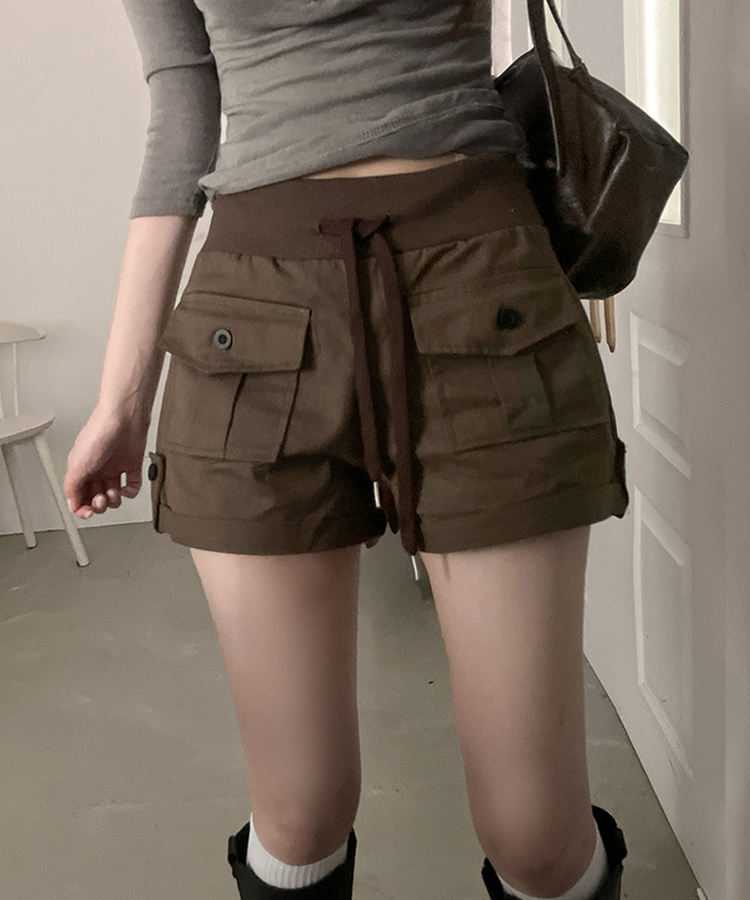 ロールアップカーゴショートパンツ BROWN