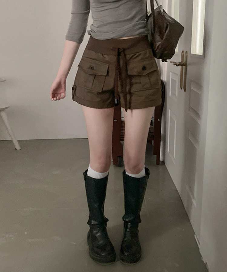 ロールアップカーゴショートパンツ BROWN