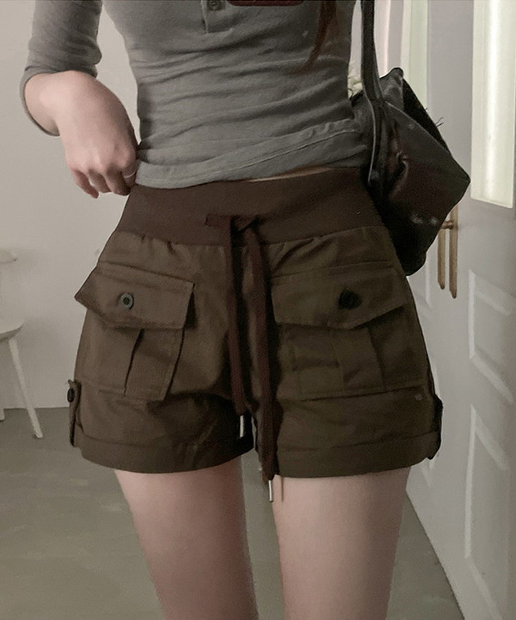 ロールアップカーゴショートパンツ BROWN