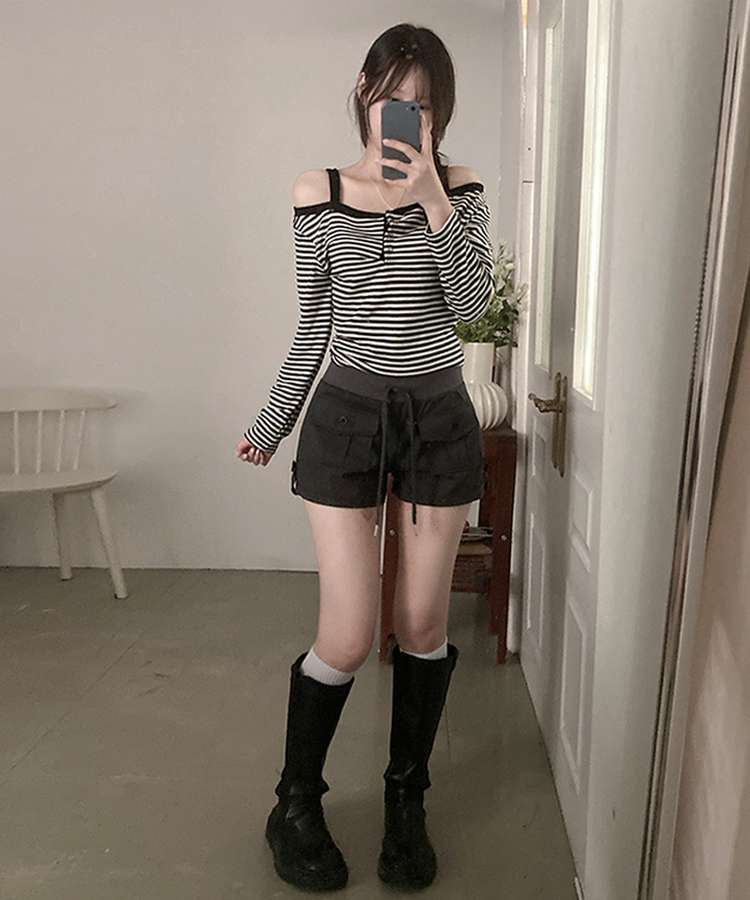 ロールアップカーゴショートパンツ CHARCOAL