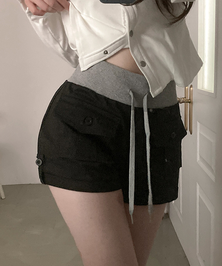 ロールアップカーゴショートパンツ BLACK