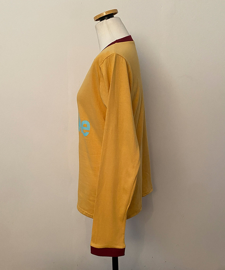 レタリングリンガー長袖Tシャツ
