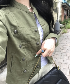 미니 도트 긴팔 골지 탑 화이트