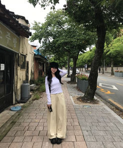 미니 도트 긴팔 골지 탑 화이트