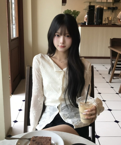 플라워 시어 카디건 아이보리