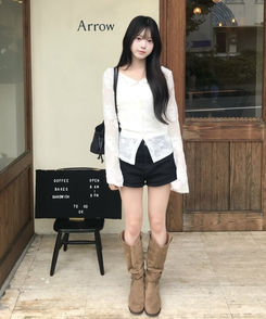 플라워 시어 카디건 아이보리