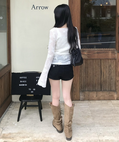 플라워 시어 카디건 아이보리