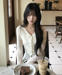 플라워 시어 카디건 아이보리