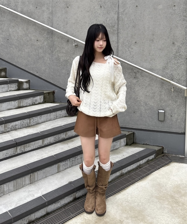スエードフレアショートパンツ｜ショートパンツ｜韓国ファッション通販