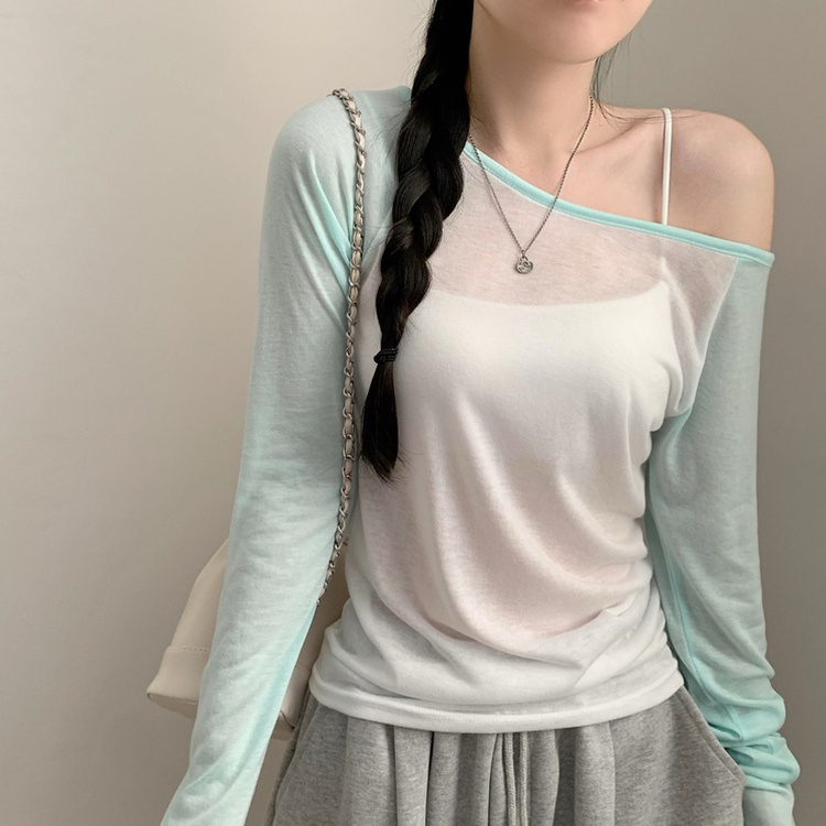 シアーワンショルダーTシャツ(5color) MINT