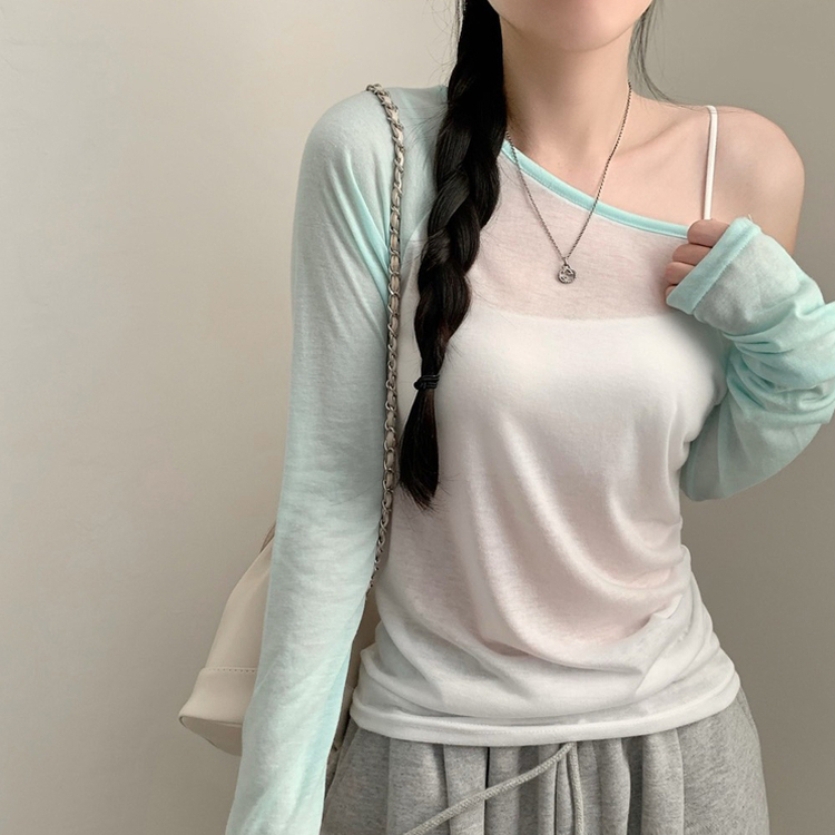 シアーワンショルダーTシャツ(5color) MINT