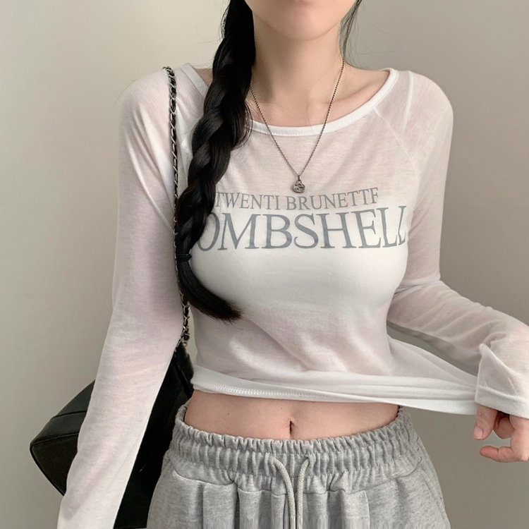 レタリングシアーオフショルTシャツ IVORY