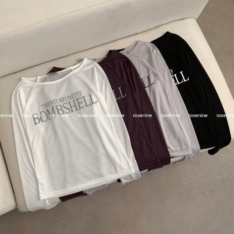 レタリングシアーオフショルTシャツ