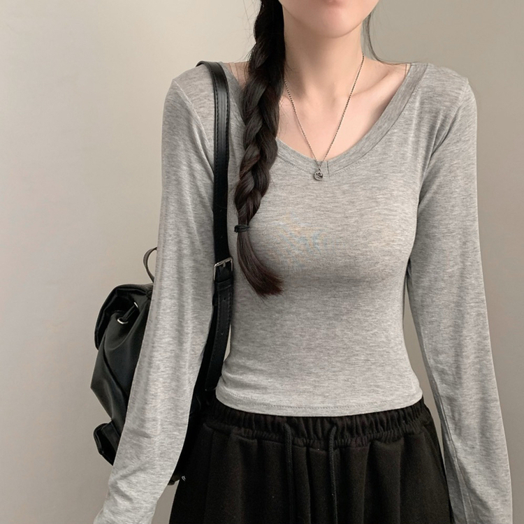 シアーVネックTシャツ(5color) GREY