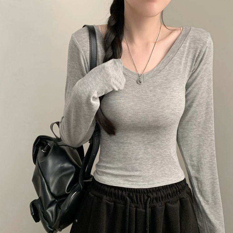 シアーVネックTシャツ(5color) GREY