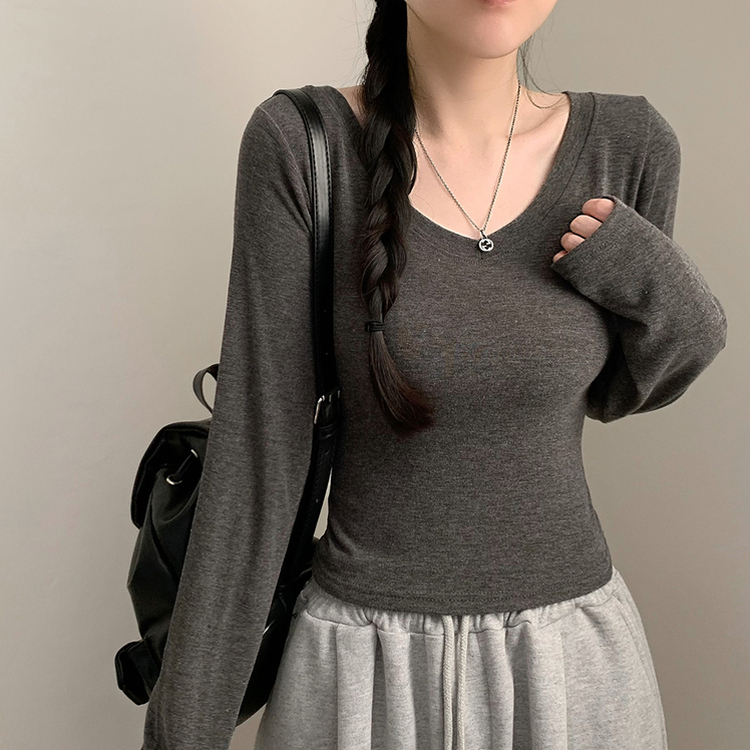 シアーVネックTシャツ(5color) CHARCOAL