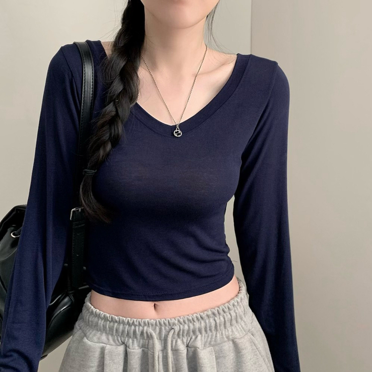 シアーVネックTシャツ(5color) NAVY