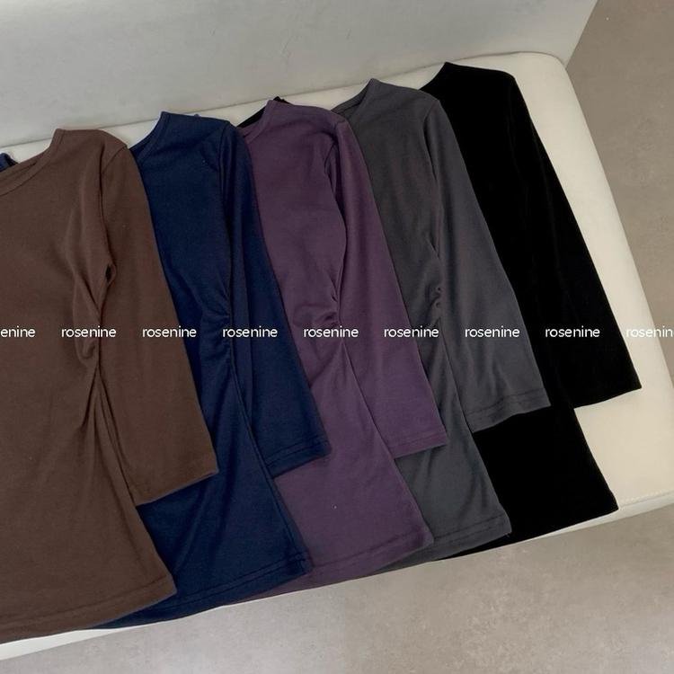 七分袖ラウンドネックTシャツ(12color)