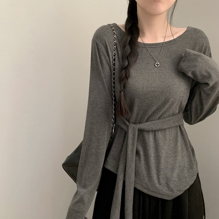 アシメワンショルダーTシャツ CHARCOAL
