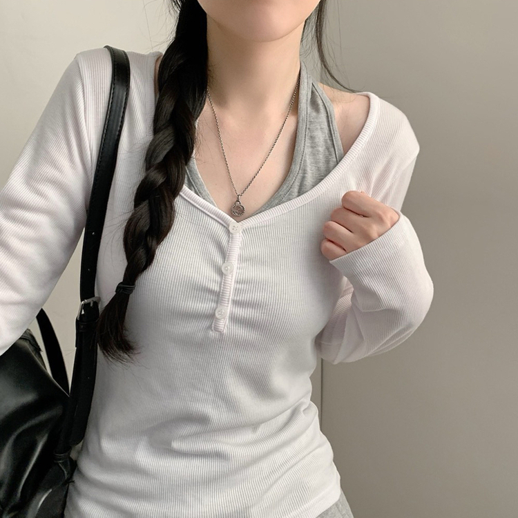 レイヤードホルターネックTシャツ IVORY