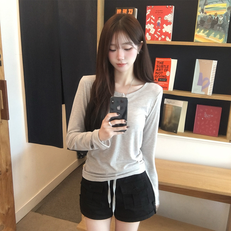シアーレイヤードボタンTシャツ(5color) GREY