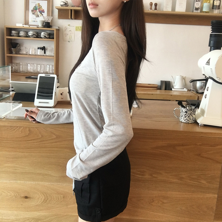 シアーレイヤードボタンTシャツ(5color) GREY