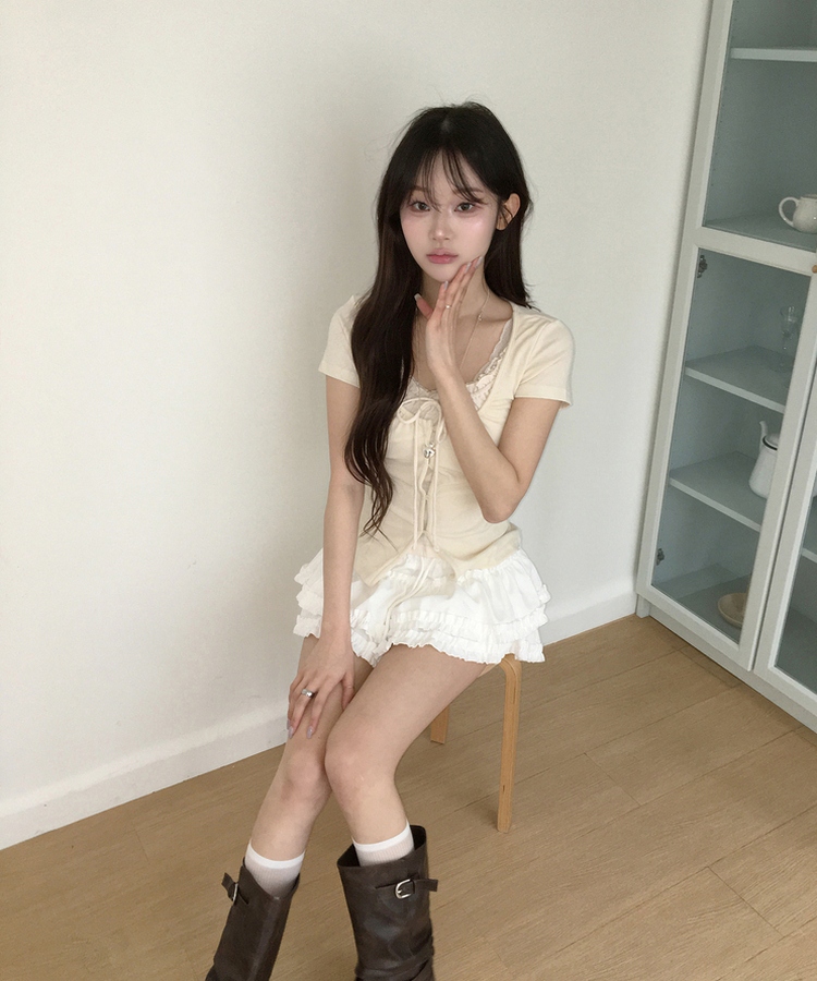 ガーリーティアードスカート WHITE