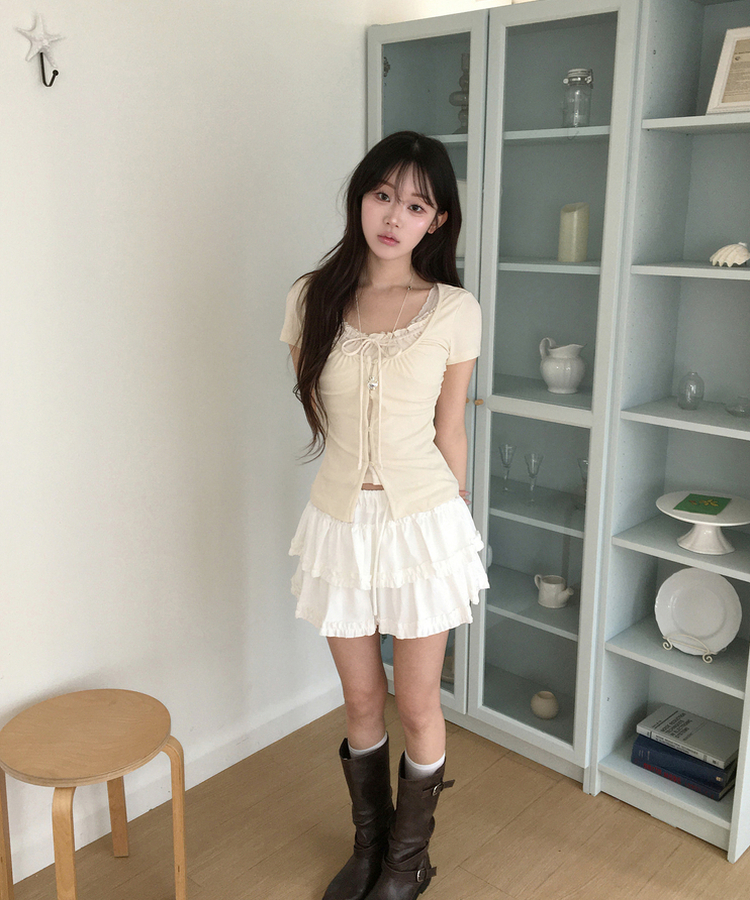 ガーリーティアードスカート WHITE
