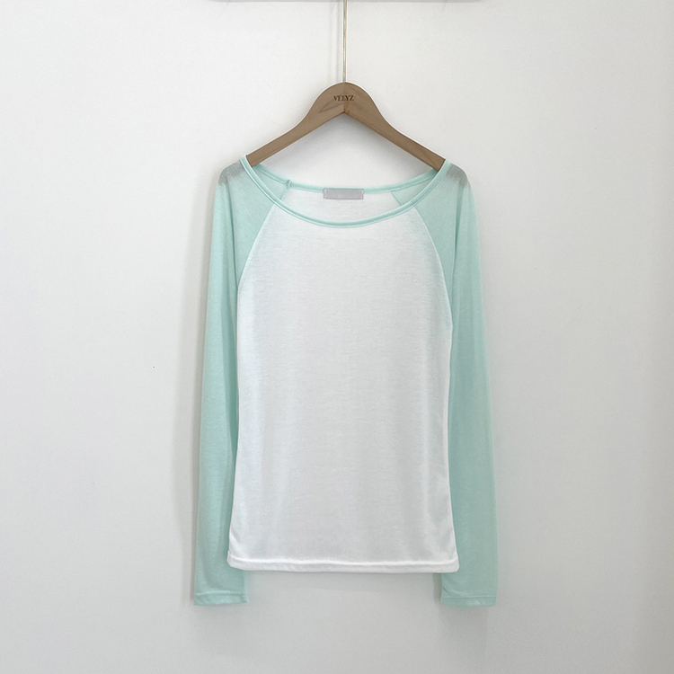 ボートネックオフショルシアー長袖Tシャツ(5color)