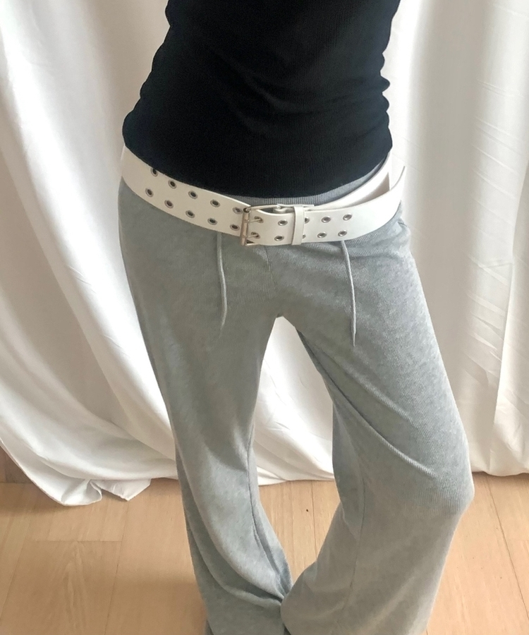 ハイウエストスリムブーツカットパンツ MELANGE