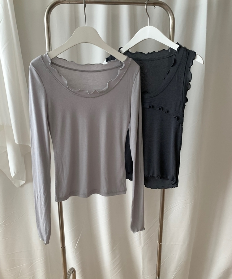 【SET】メロウキャミソール＋ストレッチ長袖Tシャツ