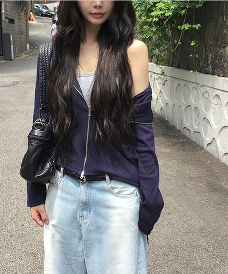 【カップ付き】シンプルストラップキャミソール GREY