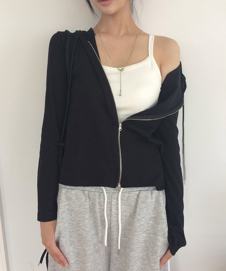 【カップ付き】シンプルストラップキャミソール WHITE
