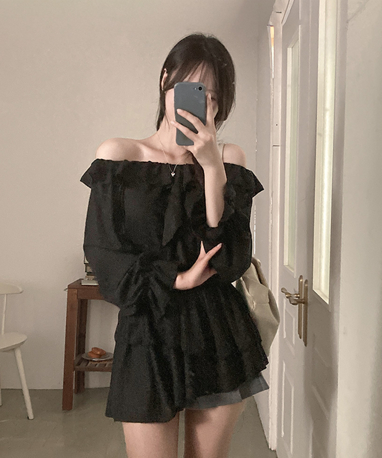 フリルティアードミニワンピース BLACK